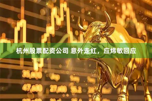 杭州股票配资公司 意外走红，应炜敏回应